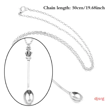 Zngou 8PCS Spoon Necklace, Snuff Spoon Necklace Tea Spoon Necklace Pendant  Spoon Chain Mini Ibiza Spoon Necklace Charm Set Ket Spoon Necklace Festival  Sniff Necklace with Gift Box for Women Girls 