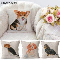 Lovely Cute Animal Puppy Print Bull Boston Terrier Corgi Sausage Dog Cushion Cover Cojin Throw Pillow Case Sofa Room Decor