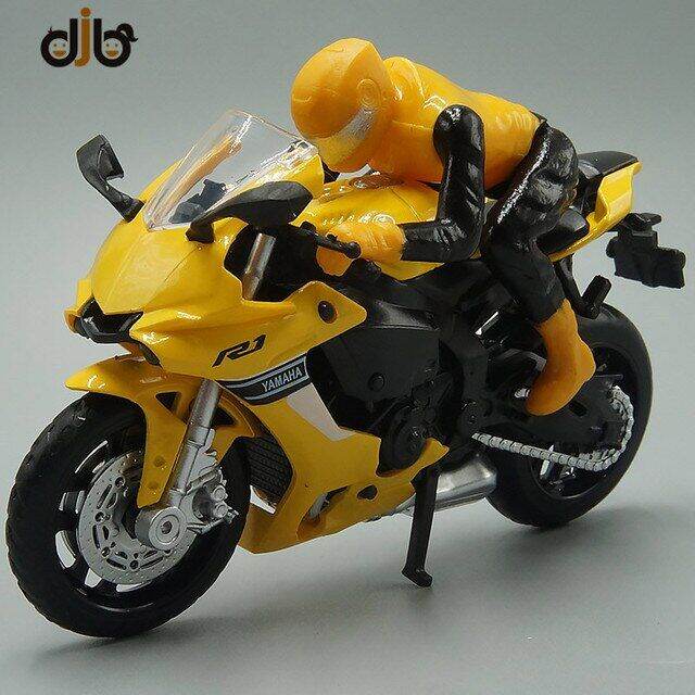 1-18รถจักรยานยนต์-diecast-ของเล่นโมเดล-f-yamaha-yzf-r1กับนักแข่งสำหรับสะสม