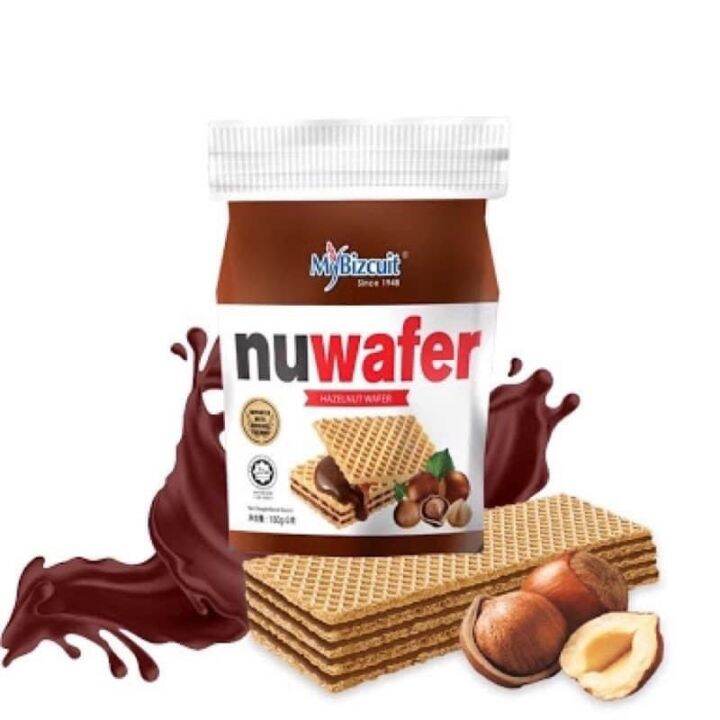 พร้อมส่ง-mybizcuit-nuwafer-นูเวเฟอร์สอดไส้ช็อคโกแลตเฮเซลนัท