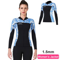 Womens Mens 3mm1.5mm2mm Neoprene Jacket Long Sleeve for Diving Swimming Scuba ShirtsTops Warm Swimsuit