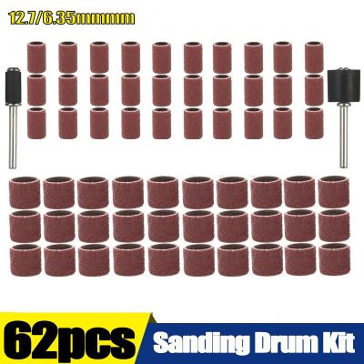 12.7/6.35mm Sanding Drum Kit Grit #80 #120 #180 Sanding Band for Dremel Sleeves For Electric Mini Angle Grinder Sanding Mandrels Cleaning Tools