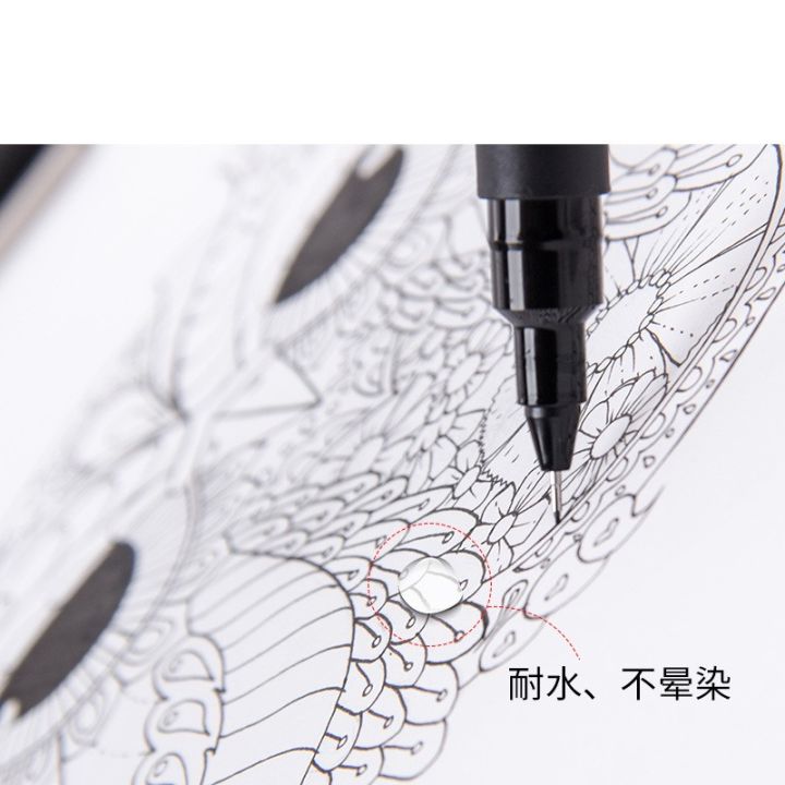 ปากกาตัดเส้นพินยูนิขนาด0-05-0-8มม-ปากกาสีย้อมดำหมึกสำหรับร่าง-อะนิเมะ-การวาดภาพมังงะ