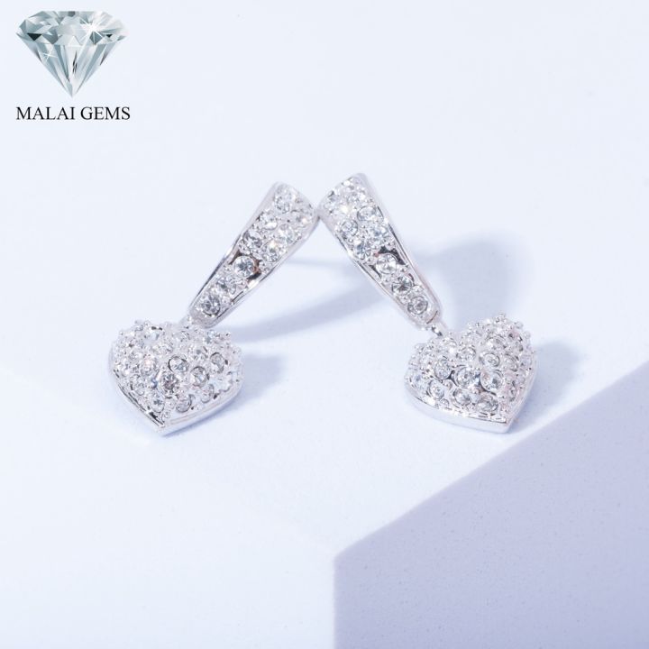 malai-gems-ต่างหูเพชร-ต่างหูหัวใจ-ต่างหูห้อยหัวใจ-เงินแท้-silver-925-เพชรสวิส-cz-เคลือบทองคำขาว-รุ่น-11011999-แถมกล่อง