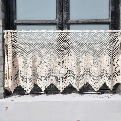 【HOT】✽ Junwell Cotton Crochet Curtain Valance Hand Needle Fashion French