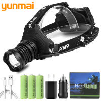 Xhp180.2 LED Headlight Mobile Power Headlight Flash Light 3*18650 Battery Bulb Zoom Inout Lithium Ion 10 Hours Night Riding