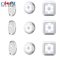 Motion Sensor ไฟกลางคืนไร้สายไฟ LED กลมตู้เสื้อผ้าโคมไฟบันไดแม่เหล็กปลอดภัยห้องโถงห้องน้ำห้องนอนตู้ครัวไฟ