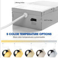 4-PACK 120V 5CCT 6นิ้ว12W 1050lm Ultra Thin โคมไฟเพดานแผงหรี่แสงได้ Downlight ETL FCC ES จดทะเบียน USA CA