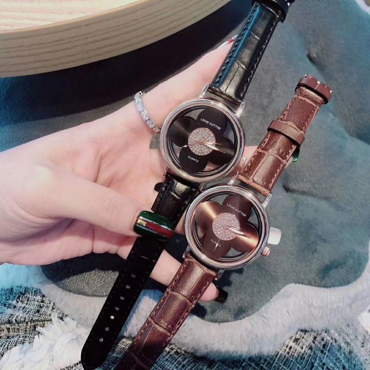 ผู้หญิงนาฬิกาข้อมือแฟชั่นผู้หญิงนาฬิกาควอตซ์สายหนังผู้หญิง-นาฬิกาคริสตัลเพชร2022วิทยาลัย-leisure