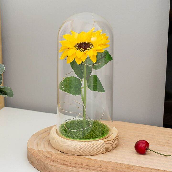 artificial-sunflower-eternal-flowers-in-dome-ornament-with-lights-home-decor-beauty-and-the-beast-for-valentines-women-day-gift