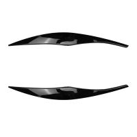 For BMW 3-Series E90 E91 320I 330I 2005-2012 Front Headlight Cover Garnish Strip Eyebrow Cover Trim Sticker Glossy Black