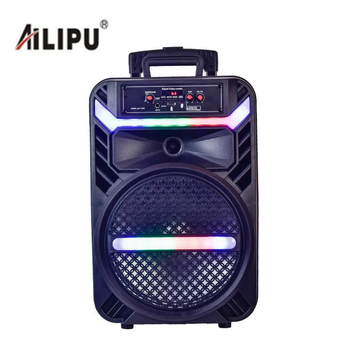 AILIPU High Quality Stereo Sound Flashing DJ Lights 12 inch Trolley