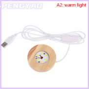 PENGYAO Đế hiển thị đèn LED đế đèn đêm bằng gỗ trang trí nghệ thuật bằng