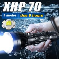 Brightest XHP70 Diving Flashlight Rechargeable Diving Torch IP68 Waterproof Light Underwater Flashlight Underwater Lantern