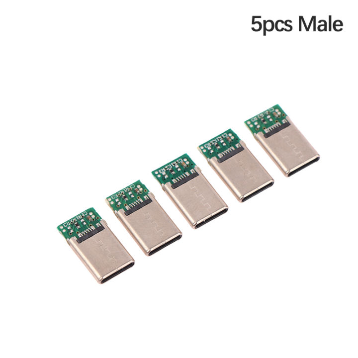 ready-stock-5-10pcs-usb3-1-typec-ตัวเชื่อมต่อชาย-หญิง-jack-tail-usb-ชายปลั๊กไฟฟ้าเชื่อม-diy-data-cable-support-pcb-board