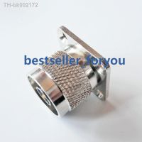 ♧ RF N Type Male Plug RF Coaxial Connector 4-hole Panel Mount Flange With Solder Cup