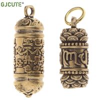 【CW】 1Pc Hollow Buddha Bottle Sutra Cylinder Pendant Keychain Pill