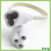 CHENG 2pcs พลาสติกพีวีซีพลาสติก สายไฟเชื่อมต่อหลอดไฟ LED สีขาวขาว 3Pin T5ท่อต่อสายไฟต่อชายและหญิง ทนทานต่อการใช้งาน ทองแดงทองแดง 3Pin สายเคเบิลเชื่อมโยงสายเคเบิลแบบบูรณาการ อุปกรณ์สำหรับช่างไฟฟ้า