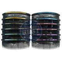 【BEIBEI】 AB-579 (12 pcs) Lazer Design Black Side Comb 24 Teeth PVC Hair Side Comb Hair Accessories