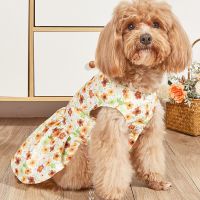 New Floral Princess Pet Clothing Summer Fresh Plaid Pet Skirt Cat Dog Thin Breathable Summer Dress Yorkie Clothes Puppy Clothes Dresses