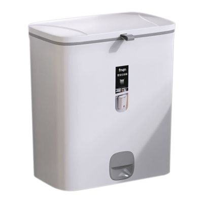 Fnqn Household Wall-Mounted Non-Perforated Sealed Narrow-Shaped Trash Can with Multifunctional Trash Storage Bin