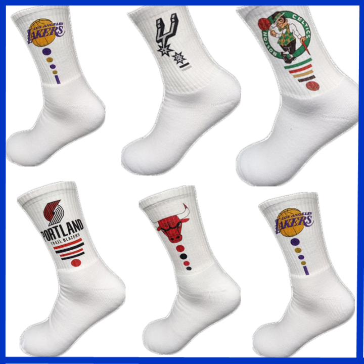 NBA Basketball Socks Iconic Socks White Sport Socks For Men Bulls