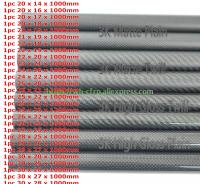 3k Carbon Fiber Tube L 1000MM OD 20mm 21mm 22mm 23mm 24mm 25mm 26mm 27mm 28mm 29mm 30mm  with 100% full carbon  Japan 3k improve Wires Leads Adapters