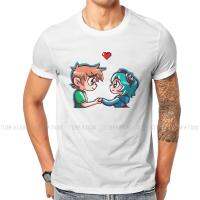 Scott Pilgrim VS The World Game Ramona Flowers Heart T Shirt Vintage Summer Large Cotton Mens Clothes Harajuku O-Neck TShirt