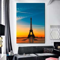 Modern Wall Art ตกแต่ง Eiffel Tower Square ภูมิทัศน์โปสเตอร์และพิมพ์ภาพวาดผ้าใบภาพผนังสำหรับตกแต่งห้องนั่งเล่น New