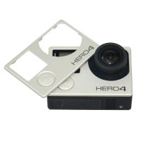 แผงด้านหน้าชุดซ่อมสำหรับ Gopro อะไหล่แผ่นปิดหน้า100% ที่ปิดแผงด้านหน้าสำหรับ Gopro Hero 4สีดำ/ Silv