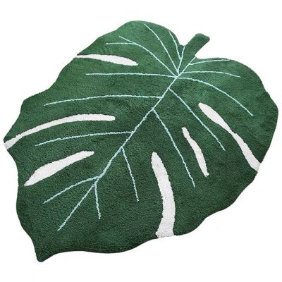 Leaf-Shaped Rug, Home Decoration Rug, Bathroom Mat, Green Rug