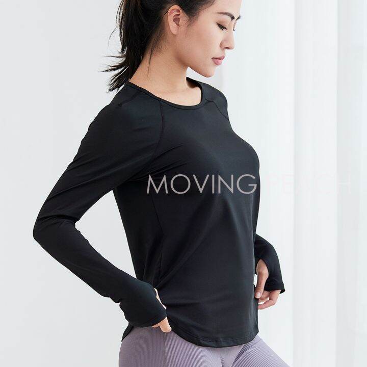 moving-peach-เสื้อยืดแขนยาวสำหรับผู้หญิง