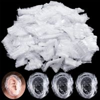 【YF】 100pcs Disposable Ear Cover Waterproof Protector Plastic Elastic Cap Hair Dye Shower Bath Hairdressers Barber Accessorie