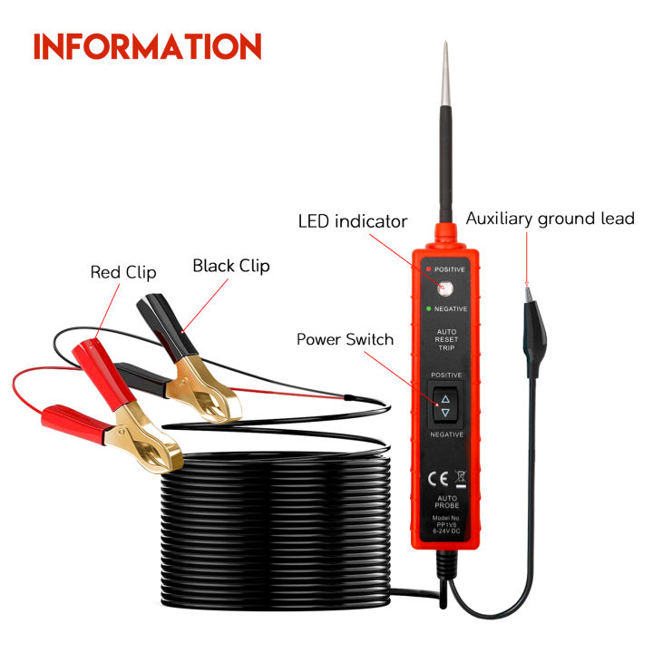 kkmoon-เครื่องทดสอบวงจรไฟฟ้ายานยนต์-em285เครื่องทดสอบระบบไฟฟ้ารถยนต์6-24v-dc