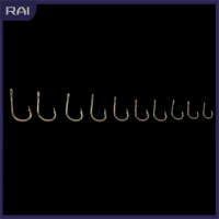 【RAI】 500ชิ้น/เซ็ต #3 ~ #12เบ็ดตกปลา Carbon Steel Golden fishhooks พร้อมกล่องค้าปลีก