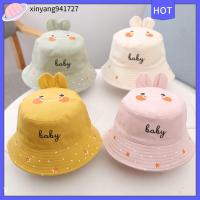 หมวกปานามาการ์ตูนในฤดูร้อนที่น่ารัก XINYANG941727 Topi Bucket หมวกแก๊ปหูกระต่ายหมวกชาวประมงเด็กทารก