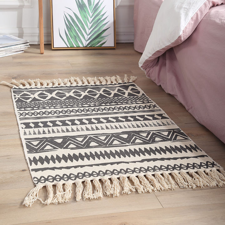 2021cotton-and-linen-tassel-woven-rectangular-carpet-floor-mat-living-room-foyer-bedroom-wall-decoration-tapestry