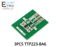 3ชิ้นโมดูลปุ่มสัมผัส TTP223 BA6จุดเดียวความจุการเจาะการแยกสวิตช์ระบบสัมผัส