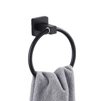 Black Towel Ring Bathroom Towel Rack Towel Rod Towel Bar Black round Stainless Steel Towel Ring Bathroom