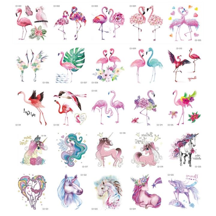 hot-dt-5pcs-unicorn-temporary-tattoos-cartoon-fake-sticker-hand-arm-for-child