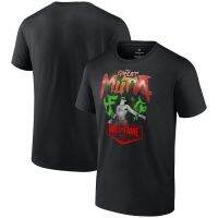 Black 2023 New WWE Mens Brand Fan El Gran Muta Salon Fama T-shirt Tribute to Heather Ash The Great American Bash Retro Event