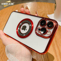 KISSCASE ที่ห้อยเพชรใสตกแต่งชุบโลหะอย่างหรูหรา,เคสโทรศัพท์ฝังสำหรับ Iphone 11 12 13 14 Pro Max Plus Xr Max Xr X เคสมีรูโลโก้13Promax เคสแม่เหล็ก12pro ฝาครอบกันกระแทก