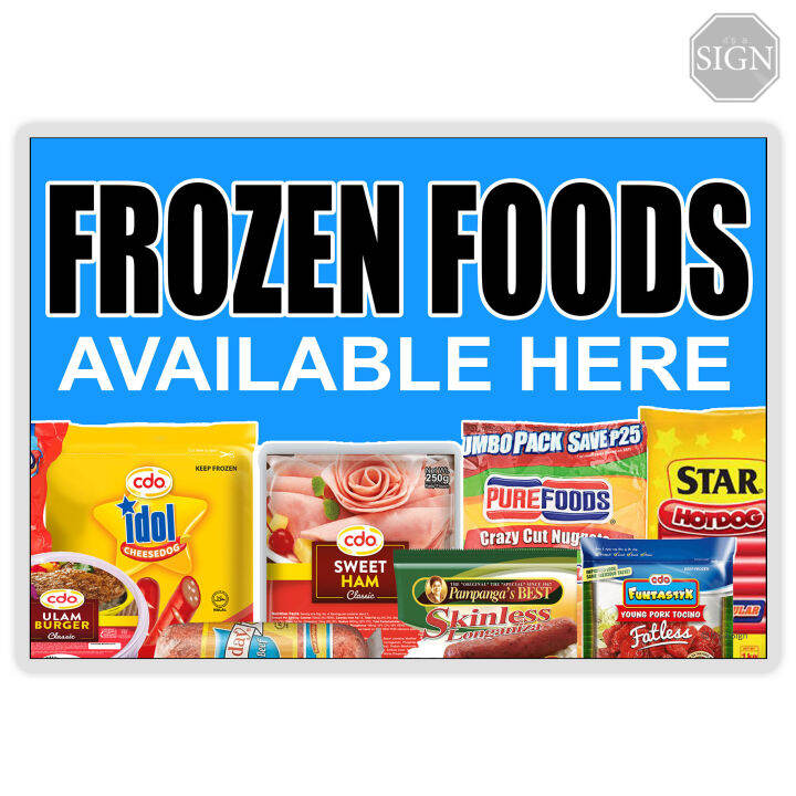 Frozen Foods Available Here Sari Sari Store Sign Laminated Signage