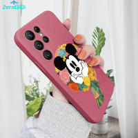 เคสโทรศัพท์ ZeroQiQi เคสโทรศัพท์สำหรับ Samsung Galaxy S22 5G S22 Plus 5G S22พิเศษ5G เคสมิกกี้เมาส์พวงมาลัยลายการ์ตูนเคสโทรศัพท์เคสป้องกันทนแรงกระแทกกล้องคลุมทั้งหมดปลอกซิลิโคนน้ำทรงสี่เหลี่ยมของแท้