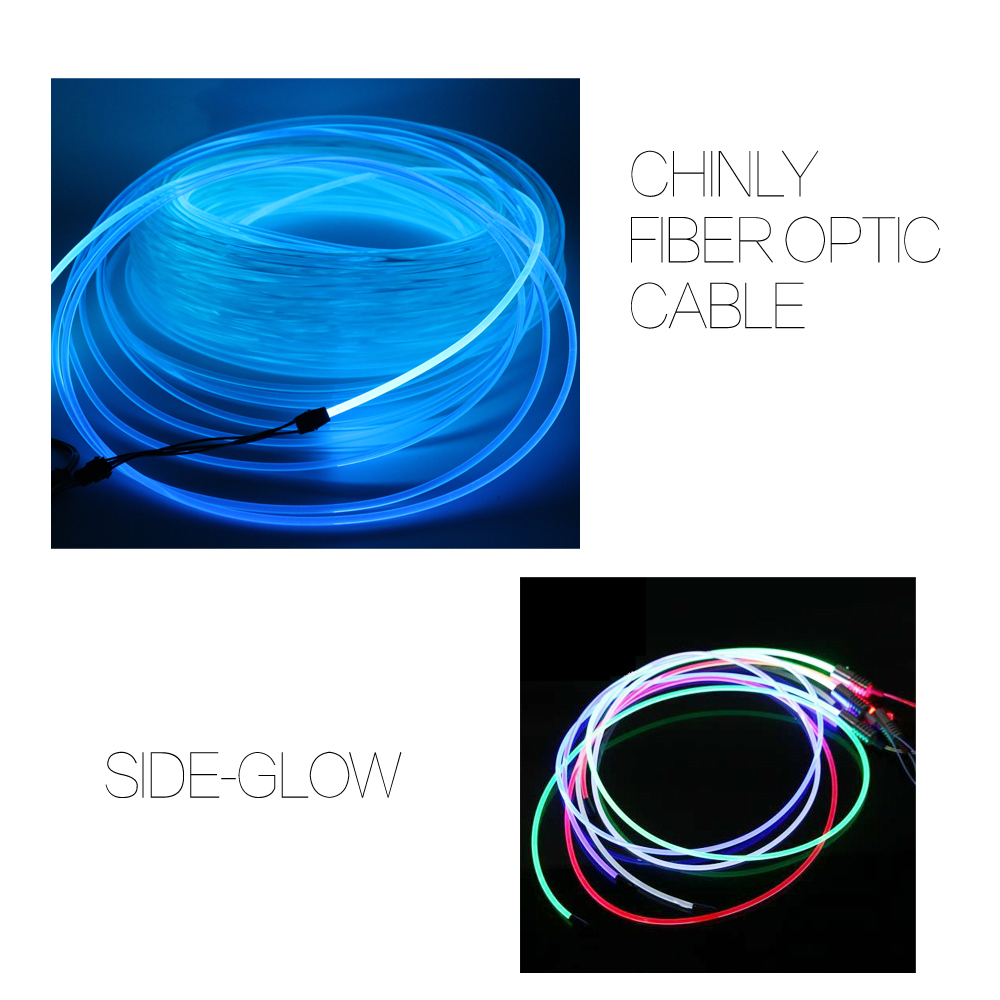 Side Glow PMMA Fiber Optic Cable 5 meters Diameter 2.5mm  for Car use home use 
