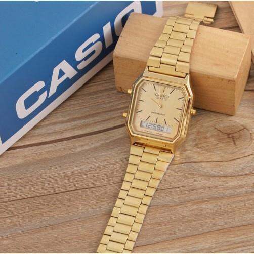 Casio Watch Vintage Retro Dual Time Gold AQ-230GA-9DMQ – Watches