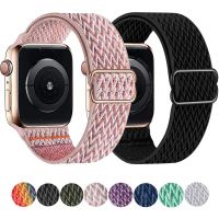 สายสมาร์ทวอทช์สายไนลอนยืดหยุ่นสำหรับ Iwatch,ขนาด40มม. 42มม. 44มม. อะไหล่แบบปรับได้นาฬิกาอัจฉริยะ