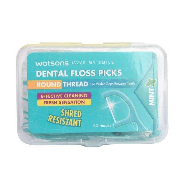 WATSONS Mint Round Thread Dental Floss Picks 50s x 1 Box Lazada PH
