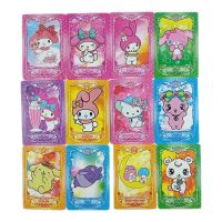 กระเป๋า32ใบ224ชิ้นการ์ด Sanrio Hello Kitty เทรดดิ้งการ์ดเกม My Melody Booster Box การ์ตูนน่ารักของเล่นแบบชุดสะสมของขวัญคริสต์มาสสำหรับเด็ก