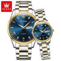 OLEVS New In Gold Watch for Women Men Quartz Watch Double Calendar Clock Waterproof Ladies Watches For Lovers Gift His or Hers